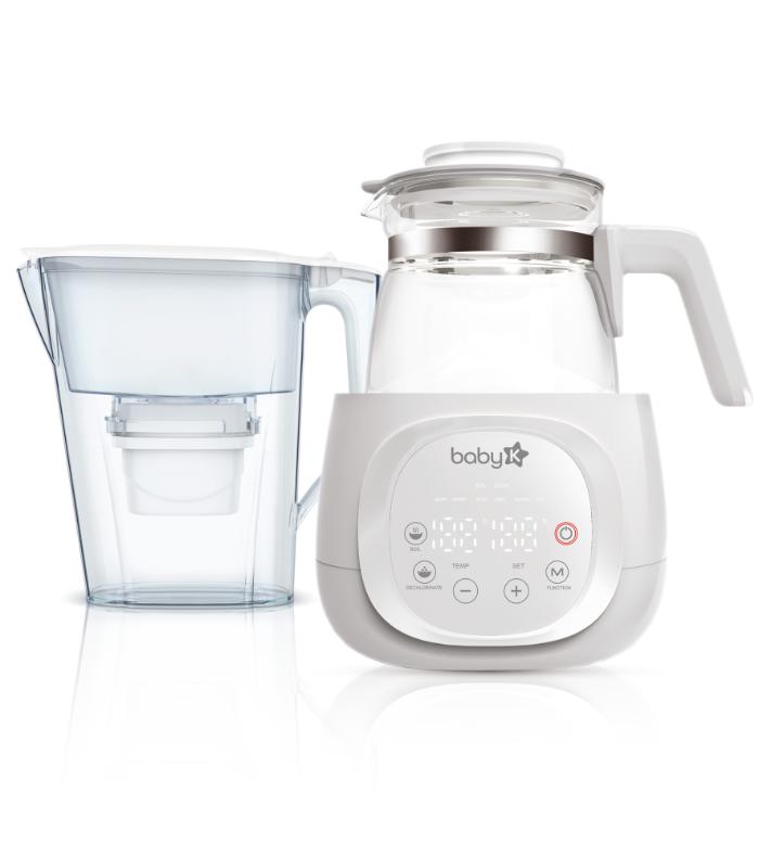 מארז מיוחד קומקום זכוכית לתינוק דגם KN899 לבן + קנקן לטיהור מים